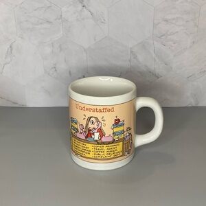 VTG 1983 CATHY by Cathy Guisewite Comic Strip “UNDERSTAFFED” Stoneware Mug, 8oz